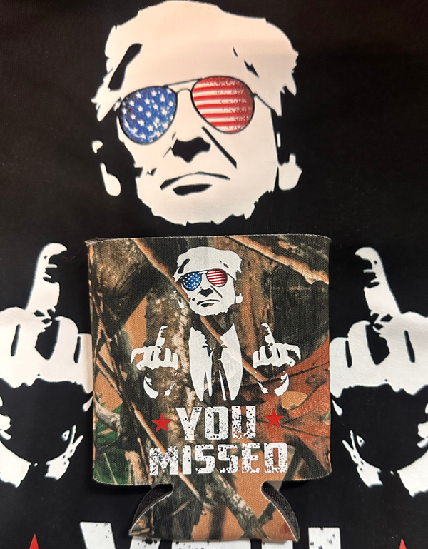 Trump You Missed Camo Coozie